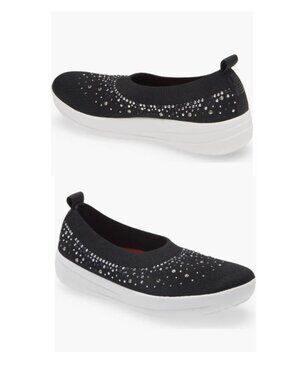 FitFlop Uberknit Crystal Ballerina Slip-On Sneaker Shoes Sz EU41/US9